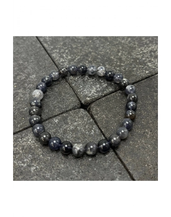 SERTİFİKALI İyolit 6mm Doğal Taş Bileklik