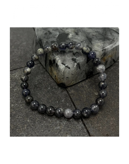 SERTİFİKALI İyolit 6mm Doğal Taş Bileklik