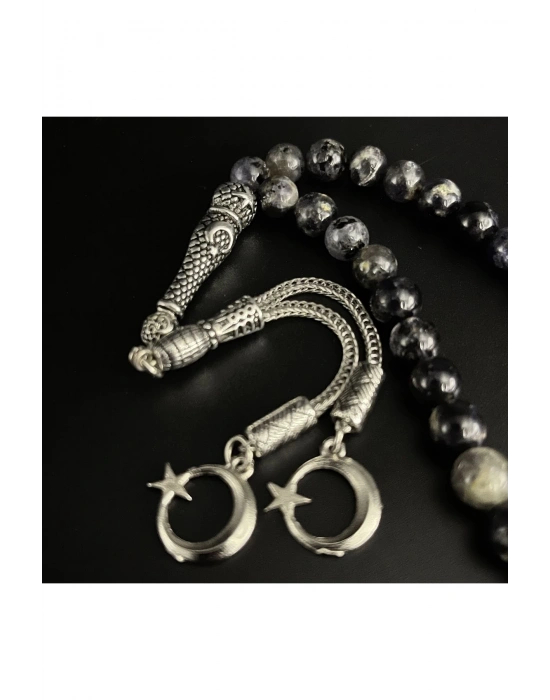 Sertifikalı Iyolit 8mm 33lük Doğal Taş Tesbih