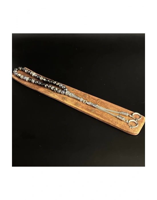 Sertifikalı Iyolit 8mm 33lük Doğal Taş Tesbih