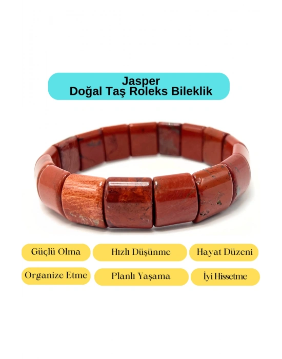 Sertifikalı Jasper Doğal Taş Roleks Bileklik