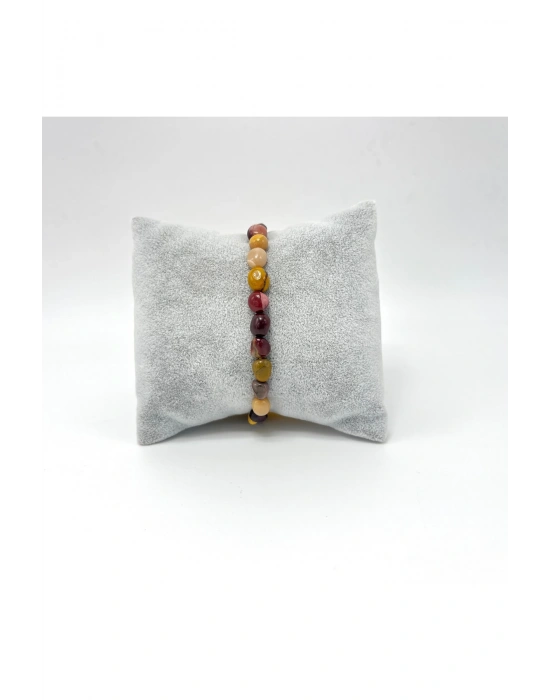 Sertifikalı Jasper Natural Kesim Makrome Doğal Taş Bileklik Ayarlanabilir Ölçü