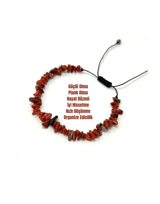 SERTİFİKALI Jasper Saçaklı Model Doğal Taş Makrome Bileklik Ayarlanabilir Ölçü