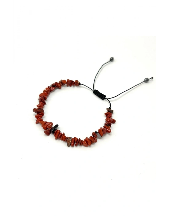 SERTİFİKALI Jasper Saçaklı Model Doğal Taş Makrome Bileklik Ayarlanabilir Ölçü