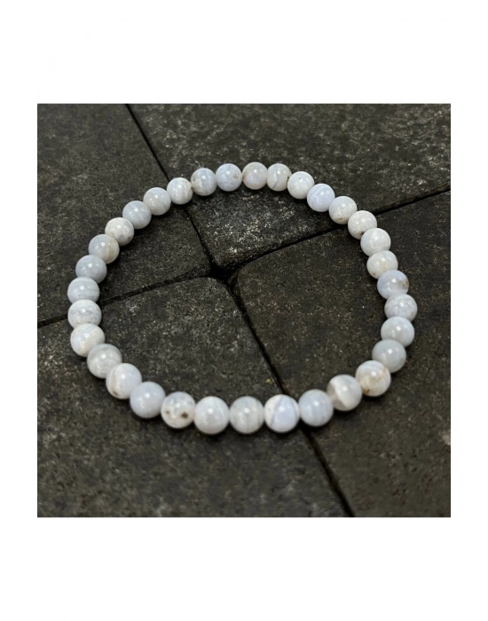 SERTİFİKALI Kalsedon 6mm Doğal Taş Bileklik