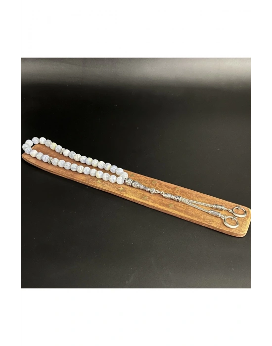 Sertifikalı Kalsedon 8mm 33lük Doğal Taş Tesbih