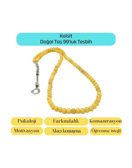 Sertifikalı Kalsit  6mm 99luk Doğal Taş Tesbih