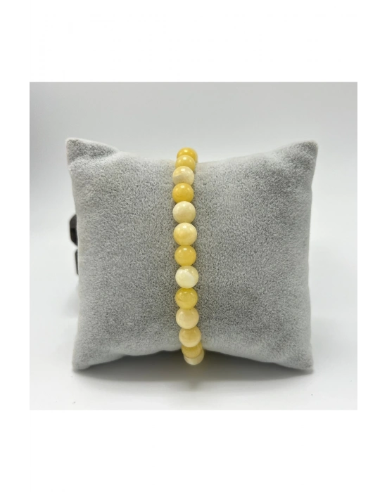 SERTİFİKALI Kalsit 6mm Doğal Taş Bileklik