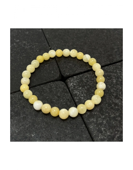 SERTİFİKALI Kalsit 6mm Doğal Taş Bileklik