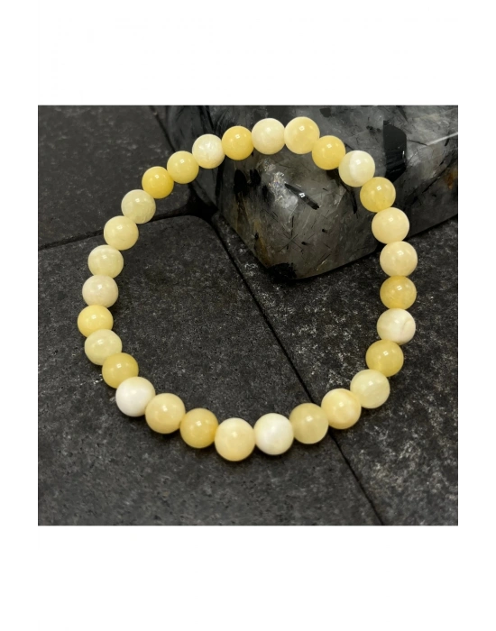 SERTİFİKALI Kalsit 6mm Doğal Taş Bileklik