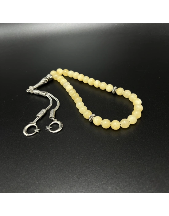 Sertifikalı Kalsit  8mm 33lük Doğal Taş Tesbih