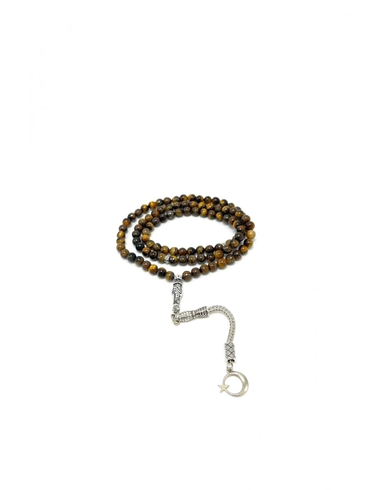 Sertifikalı Kaplan Gözü 6mm 99luk Doğal Taş Tesbih