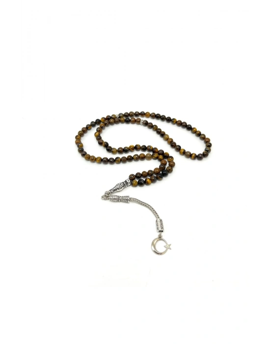 Sertifikalı Kaplan Gözü 6mm 99luk Doğal Taş Tesbih