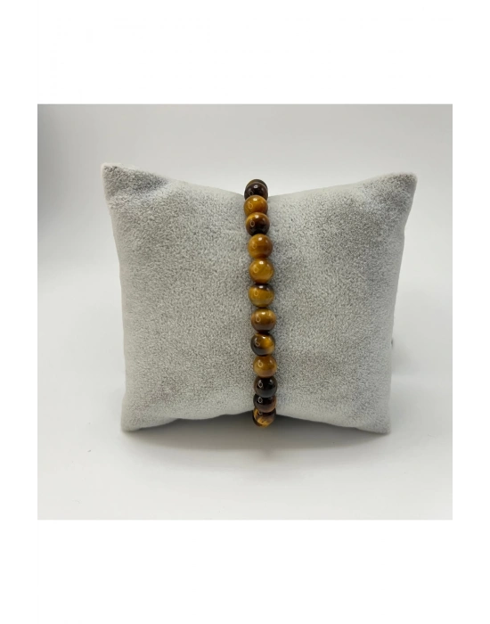 SERTİFİKALI Kaplan Gözü 6mm Doğal Taş Bileklik