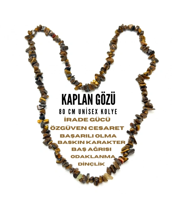 SERTİFİKALI KAPLAN GÖZÜ 80 CM NATURAL KESİM DOĞAL TAŞ KOLYE