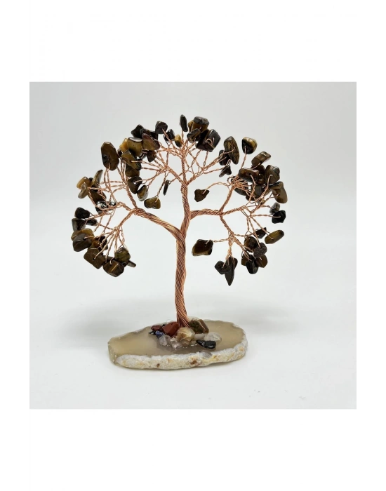 Sertifikalı Kaplan Gözü - Akik Doğal Taş Ağaç