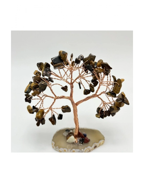 Sertifikalı Kaplan Gözü - Akik Doğal Taş Ağaç