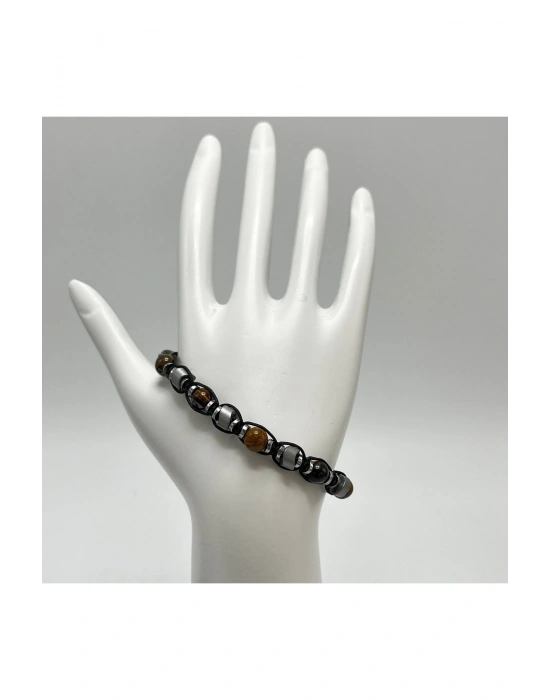 Sertifikalı Kaplan Gözü Hematit Doğal Taş Bileklik Makrome Güç Kuvvet Cesaret Özgüven Başarı