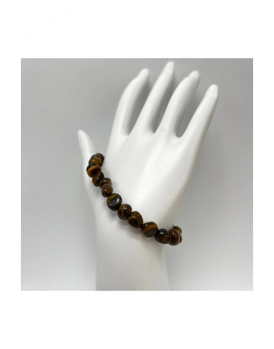 SERTİFİKALI Kaplan Gözü Natural Kesim Makrome Doğal Taş Bileklik