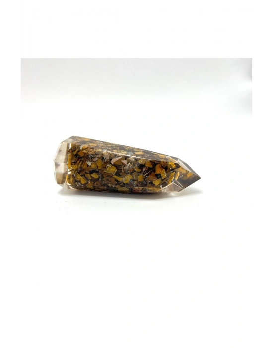 Sertifikalı Kaplan Gözü Organit Piramit Doğal Taş