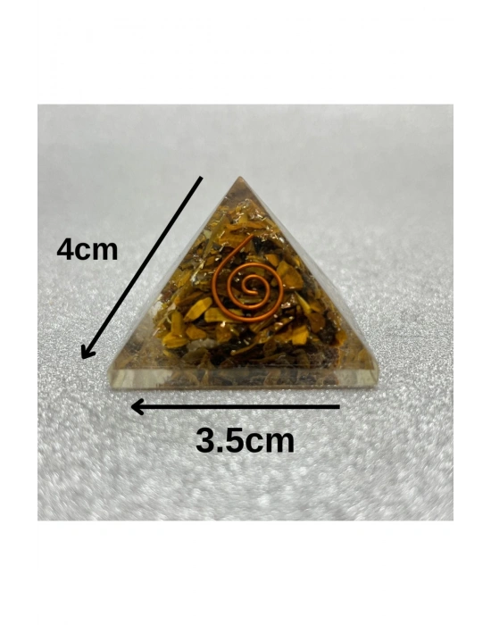 Sertifikalı Kaplan Gözü Orgonit Piramit 4x3.5 Cm 35 gr