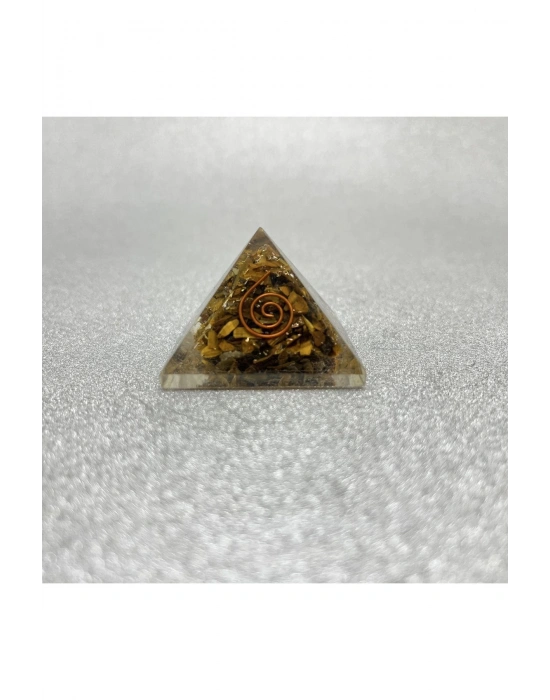 Sertifikalı Kaplan Gözü Orgonit Piramit 4x3.5 Cm 35 gr