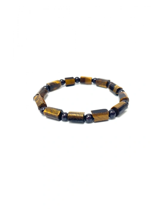 Sertifikalı Kaplan Gözü ve Granat Lal Doğal Taş Bileklik