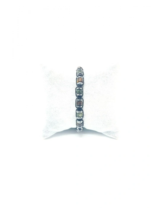 Sertifikalı Kaplan Gözü - Yeşim Doğal Taş Bileklik  Ayarlanabiilir Ölçü