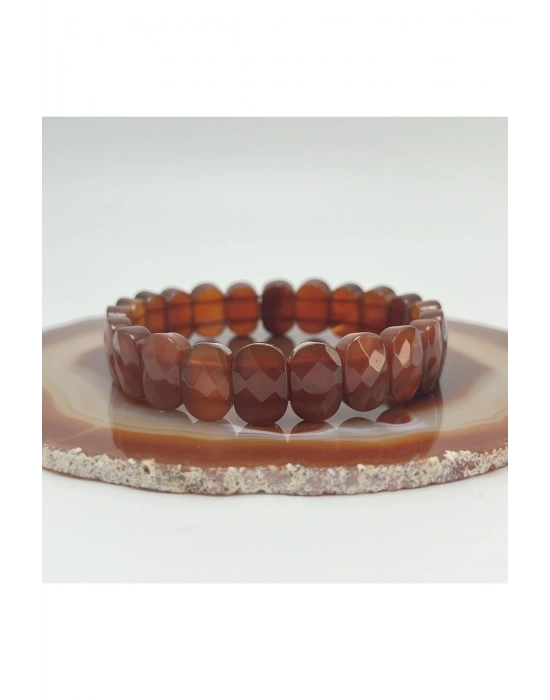 Sertifikalı Kırmızı Akik Doğal Taş Roleks Bileklik