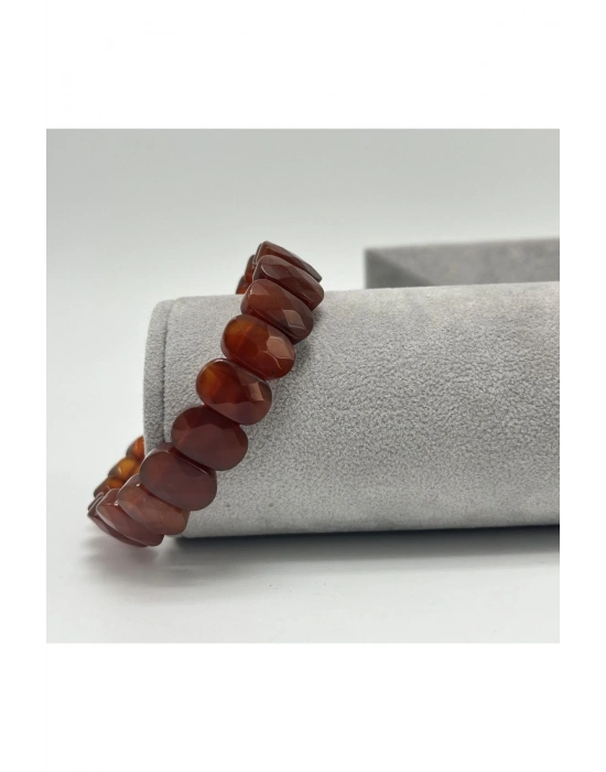 Sertifikalı Kırmızı Akik Doğal Taş Roleks Bileklik