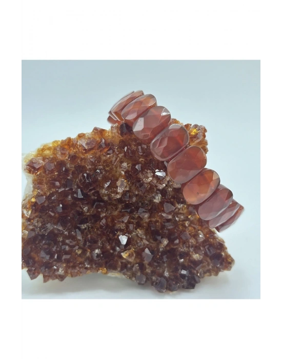 Sertifikalı Kırmızı Akik Doğal Taş Roleks Bileklik