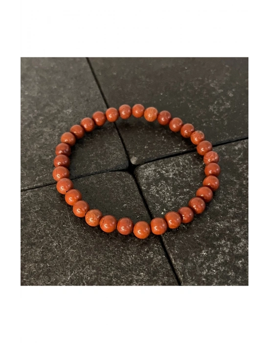 SERTİFİKALI Kırmızı Jasper  6mm Doğal Taş Bileklik