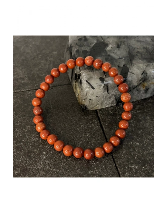 SERTİFİKALI Kırmızı Jasper  6mm Doğal Taş Bileklik