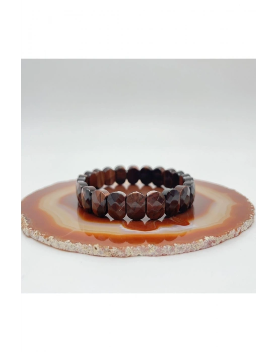 Sertifikalı Kırmızı Kaplan Gözü Doğal Taş Roleks Bileklik