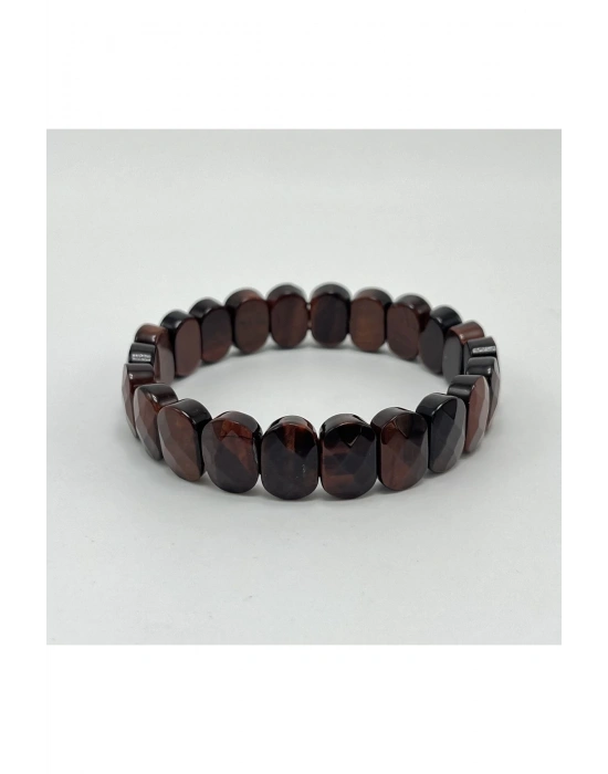 Sertifikalı Kırmızı Kaplan Gözü Doğal Taş Roleks Bileklik