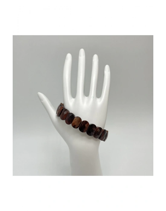 Sertifikalı Kırmızı Kaplan Gözü Doğal Taş Roleks Bileklik