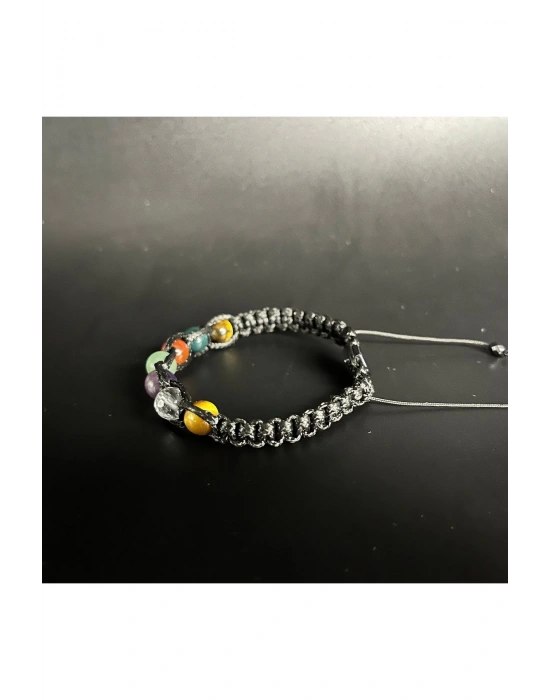 SERTİFİKALI KOÇ BURCU DOĞAL TAŞ DERİ BİLEKLİK K. KUVARS AMETİST AVENTURİN AKİK KAN TAŞI KAPLAN GÖZÜ