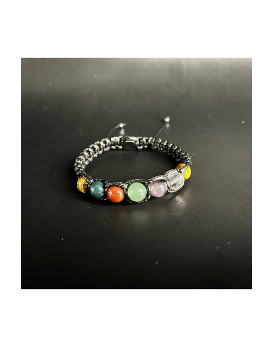 SERTİFİKALI KOÇ BURCU DOĞAL TAŞ DERİ BİLEKLİK K. KUVARS AMETİST AVENTURİN AKİK KAN TAŞI KAPLAN GÖZÜ