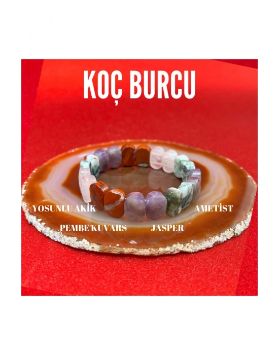 Sertifikalı Koç Burcu Doğal Taş Roleks Bileklik