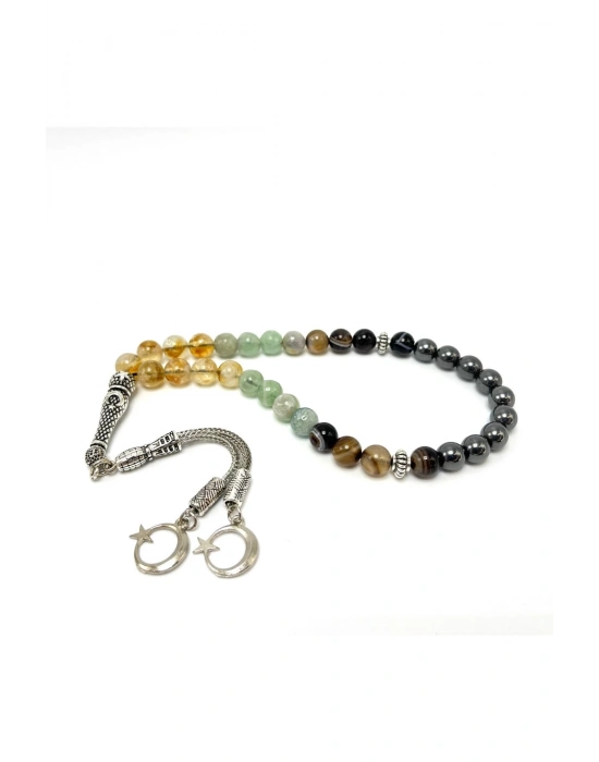 Sertifikalı Kova Burcu 8mm 33lük Doğal Taş Tesbih