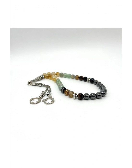 Sertifikalı Kova Burcu 8mm 33lük Doğal Taş Tesbih