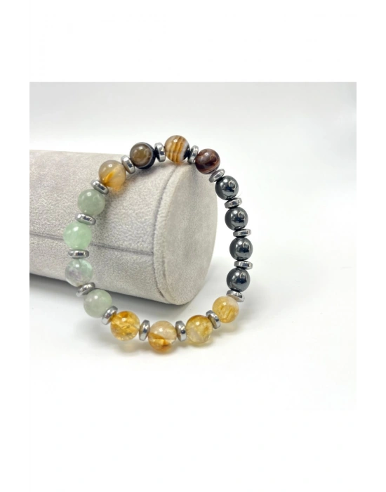 Sertifikalı Kova Burcu 8mm Doğal Taş Bileklik