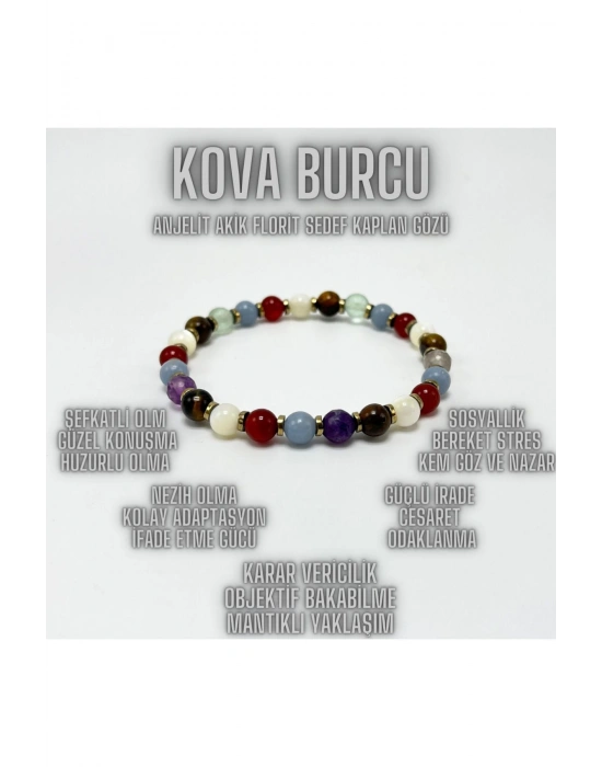 SERTİFİKALI KOVA BURCU DOĞAL TAŞ BİLEKLİK 6mm