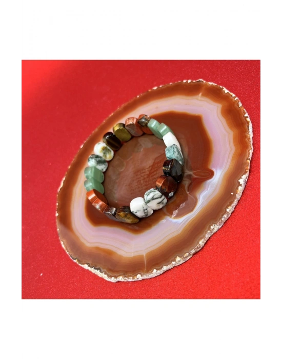 Sertifikalı Kova Burcu Doğal Taş Roleks Bileklik