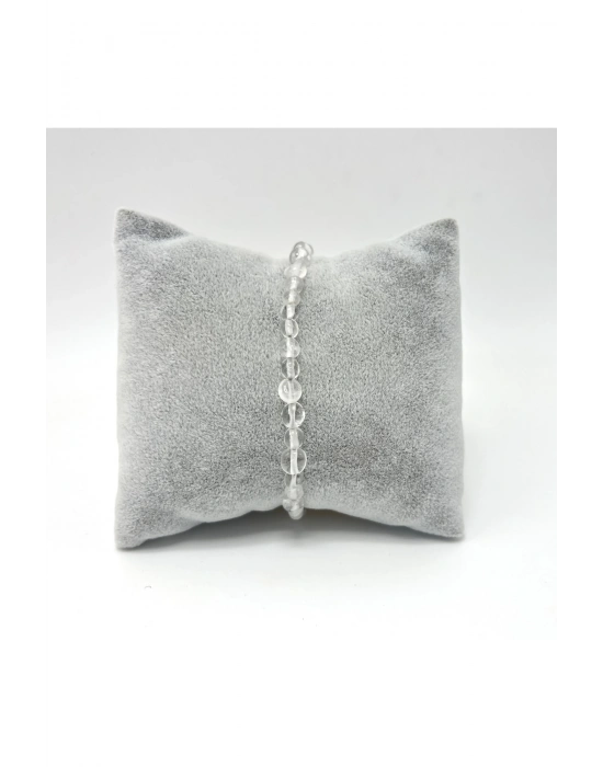 Sertifikalı Kristal Kuvars Natural Kesim Makrome Doğal Taş Bileklik Ayarlanabilir Ölçü