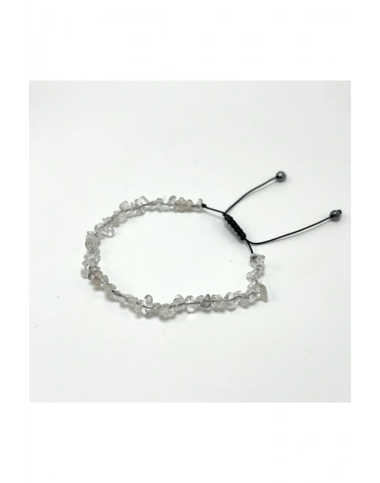 SERTİFİKALI Kristal Kuvars Saçaklı Model Doğal Taş Makrome Bileklik Ayarlanabilir Ölçü