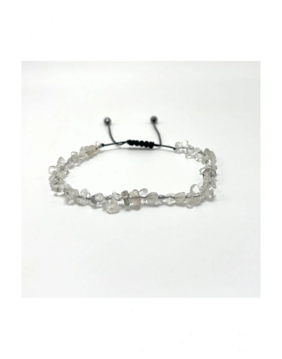 SERTİFİKALI Kristal Kuvars Saçaklı Model Doğal Taş Makrome Bileklik Ayarlanabilir Ölçü