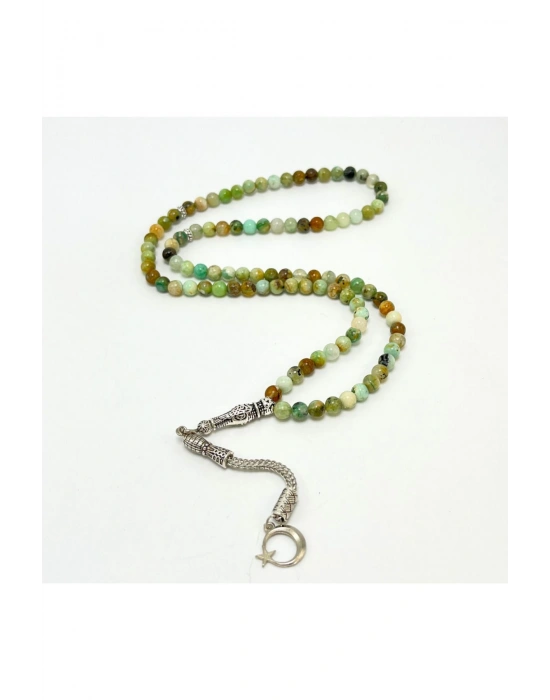 Sertifikalı Krizokol 6mm 99luk Doğal Taş Tesbih