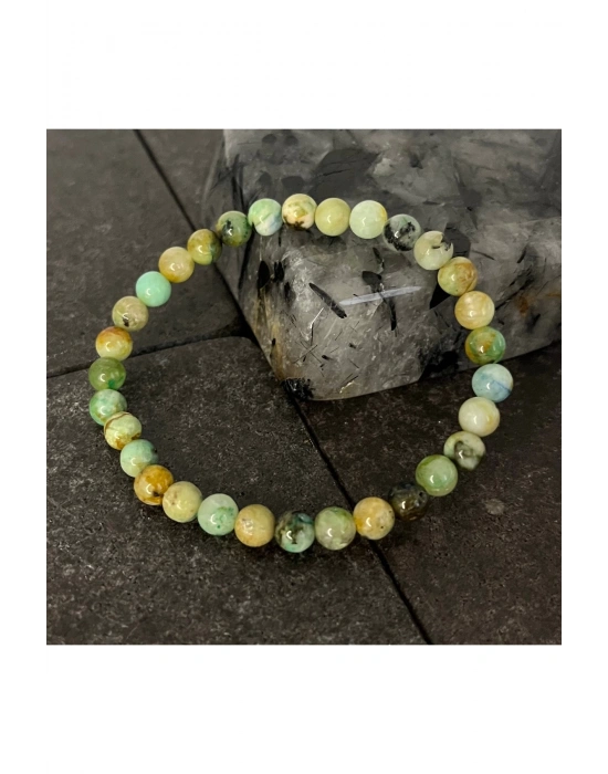 SERTİFİKALI Krizokol 6mm Doğal Taş Bileklik