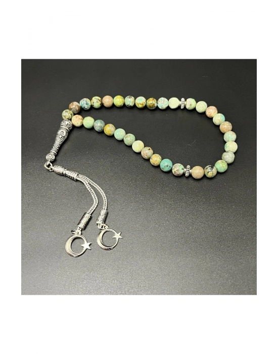 Sertifikalı Krizokol 8mm 33lük Doğal Taş Tesbih